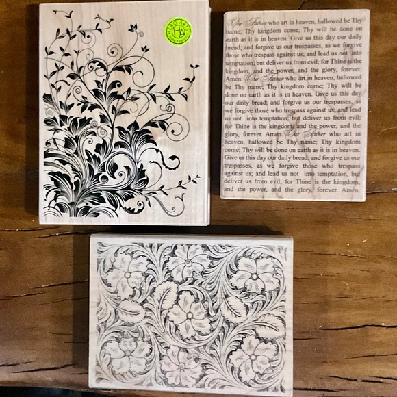 3 Wood Mounted Rubber Stamps, Stampendous, Stampabilities, Hero Arts - Picture 1 of 6